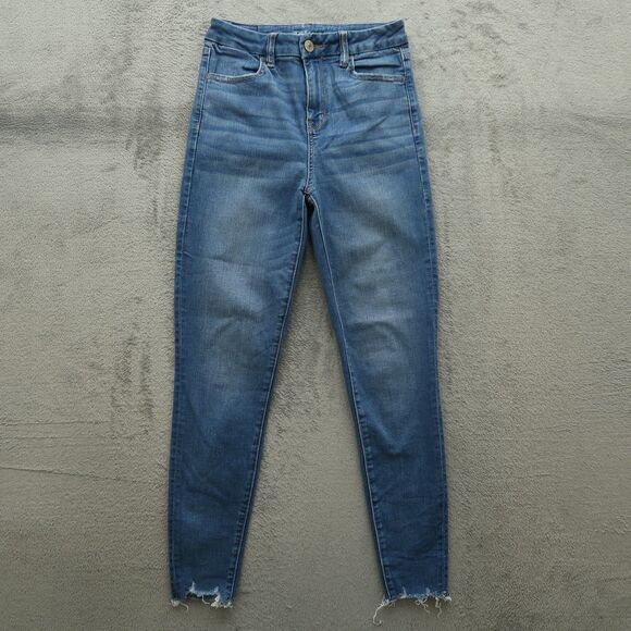 American Eagle Jeans Women's Size 4R Blue High-Rise Jegging Denim 27" Inseam - Picture 1 of 16